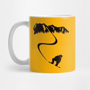 Snowboard Black Line Swoosh Mug